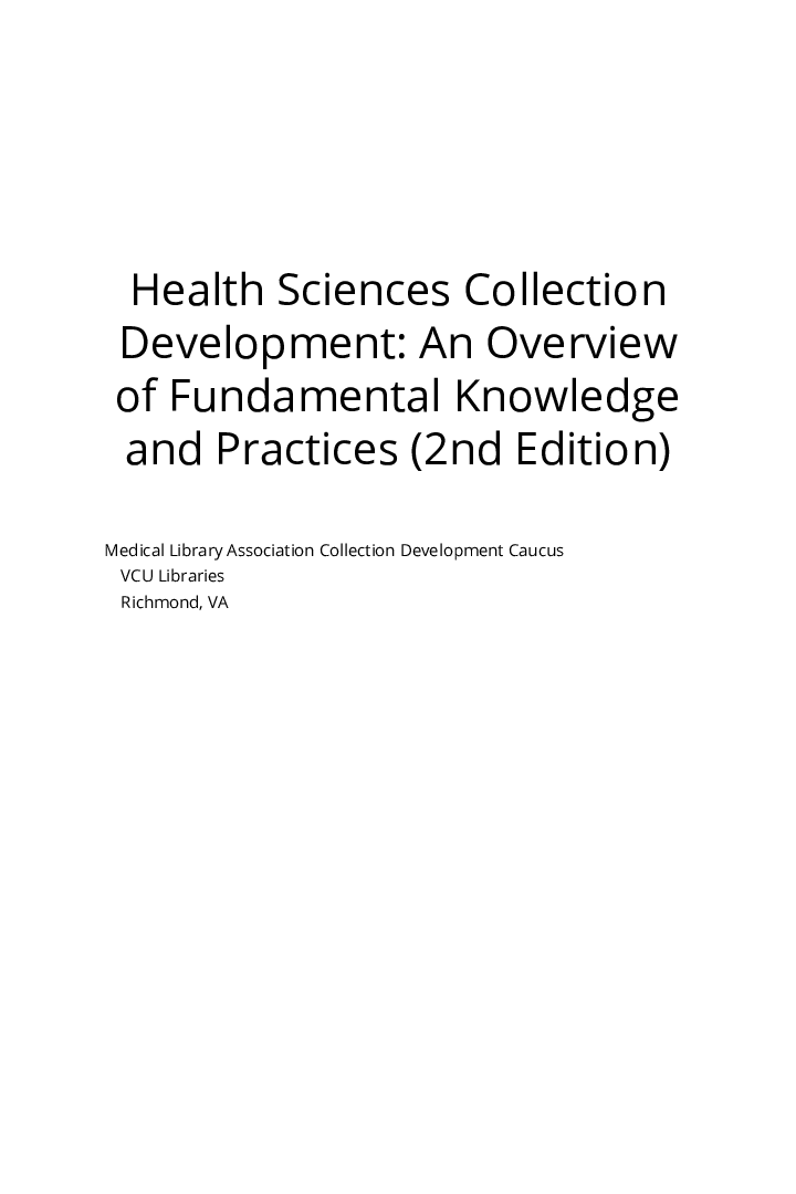 Health Sciences Collection Development An Overview of Fundamenta - Page 2