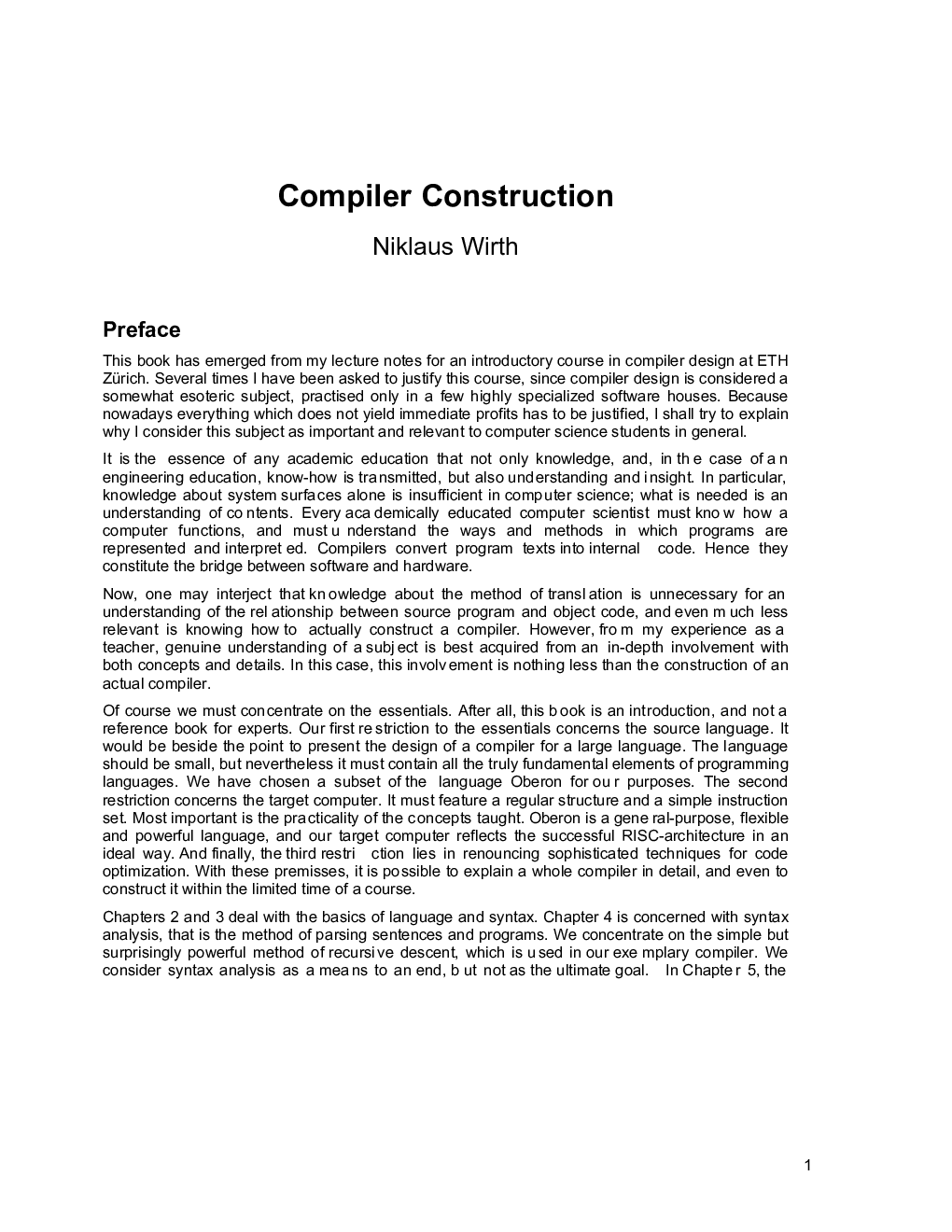Compiler Construction - Page 1