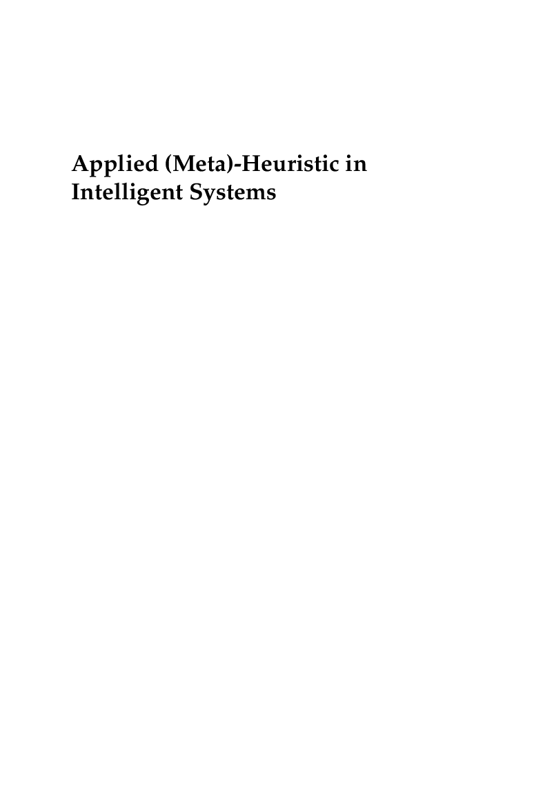 Applied MetaHeuristic in Intelligent Systems - Page 2