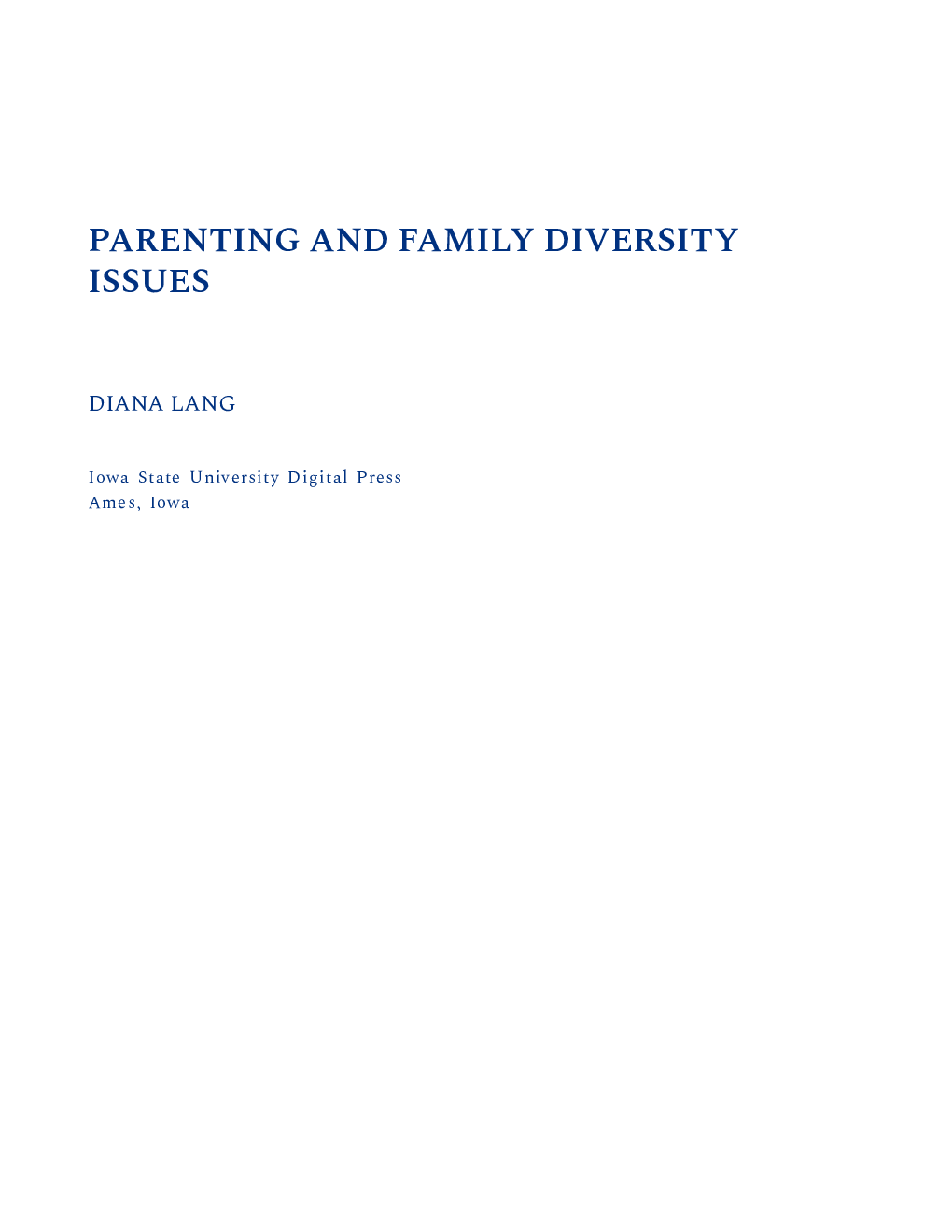 Parenting and Family Diversity Issues - Page 1