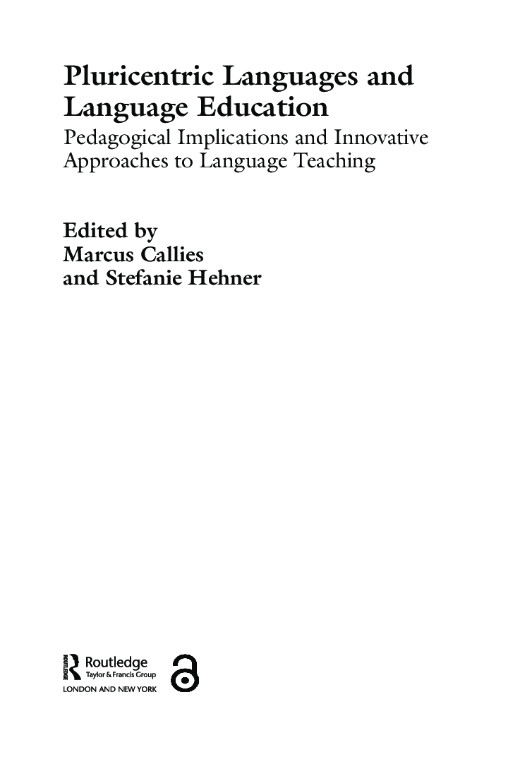 Pluricentric Languages and Language Education - Page 2