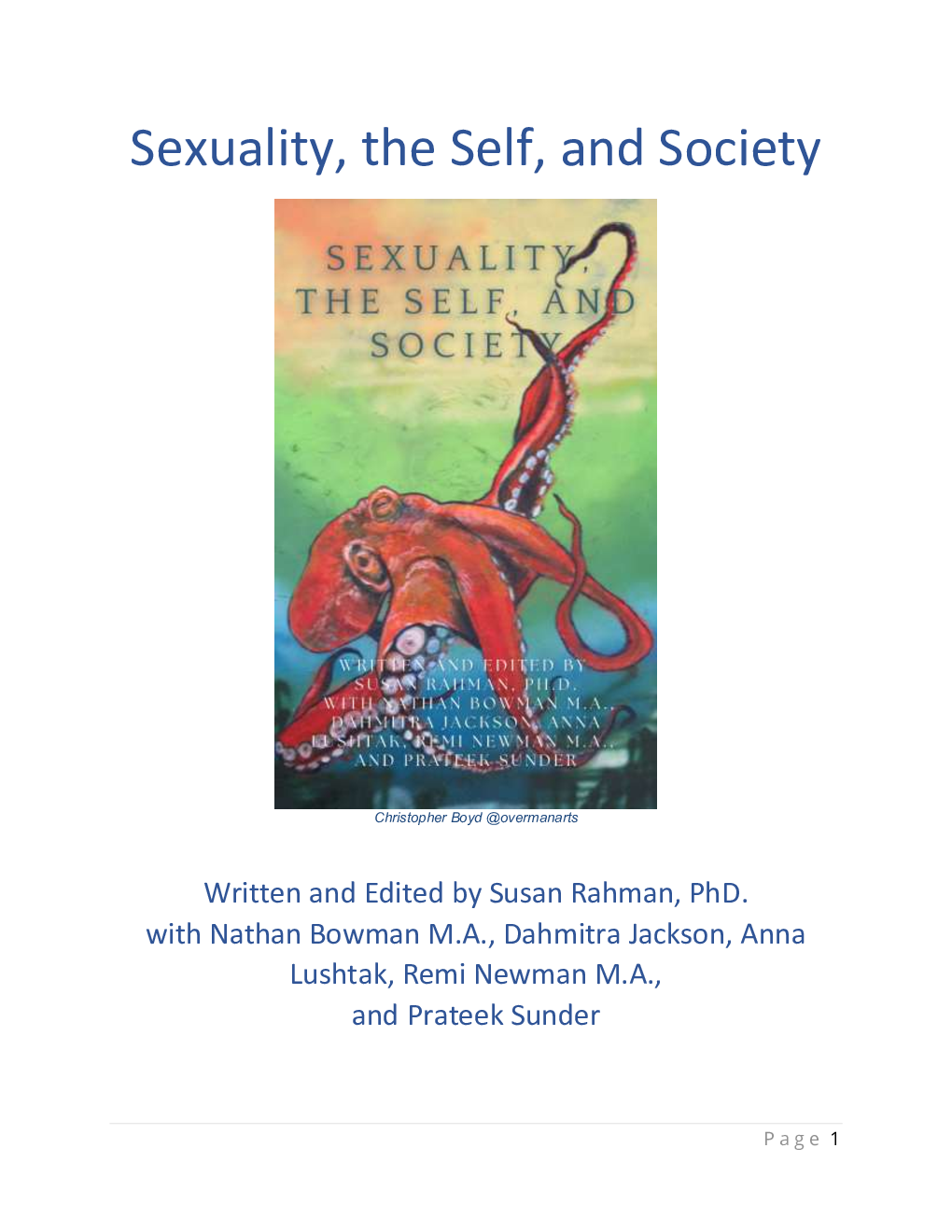 Sexuality the Self and Society - Page 1