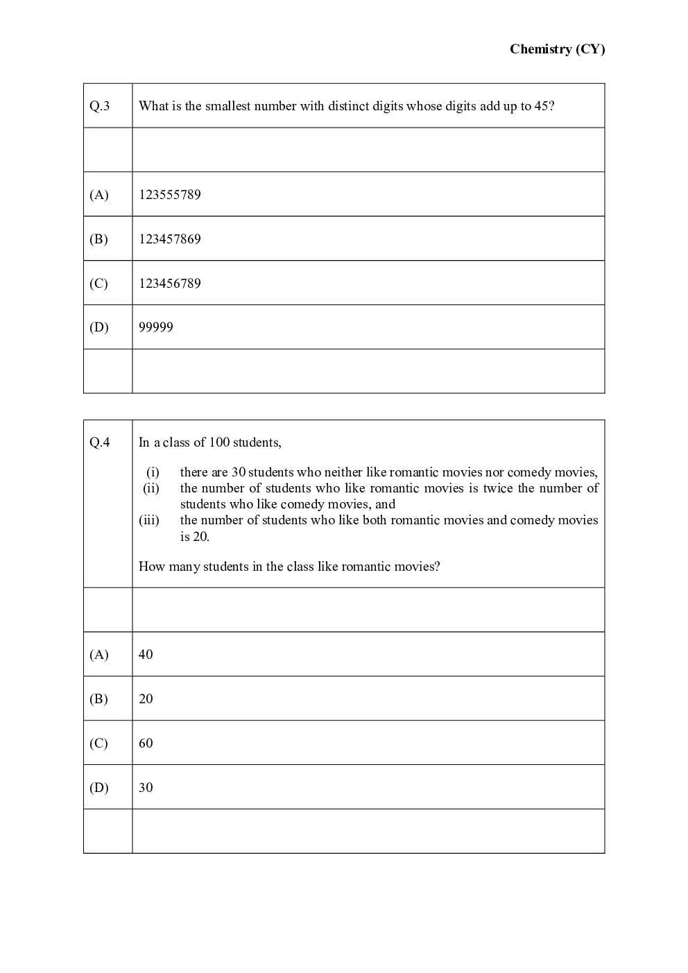GATE Chemistry Question Paper with Solution 2023 - Page 3