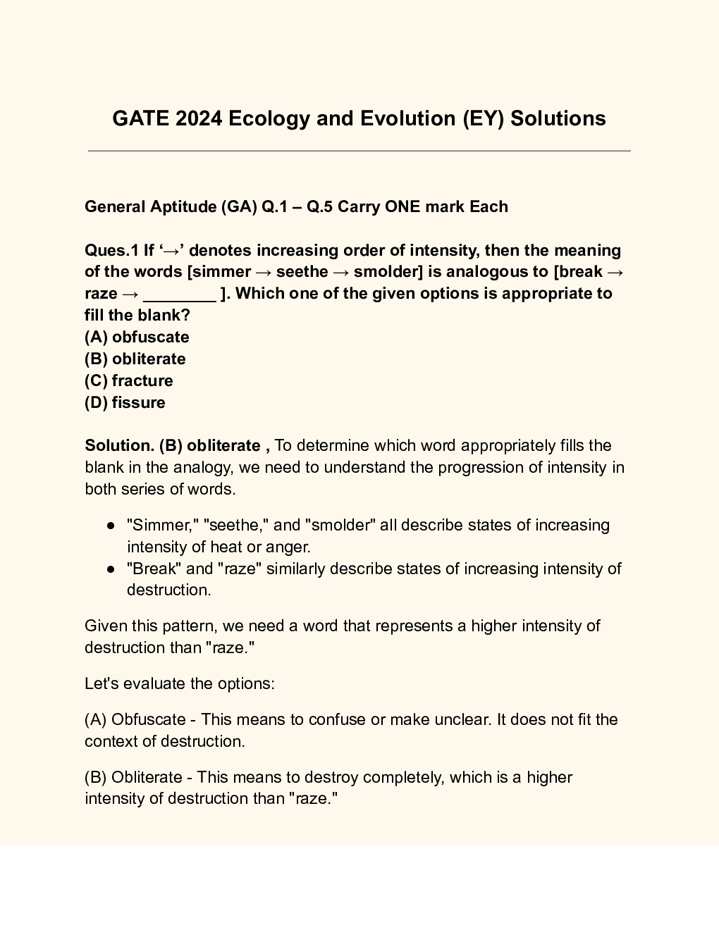 GATE Ecology and Evolution Question Paper with Solution 2024 - Page 2
