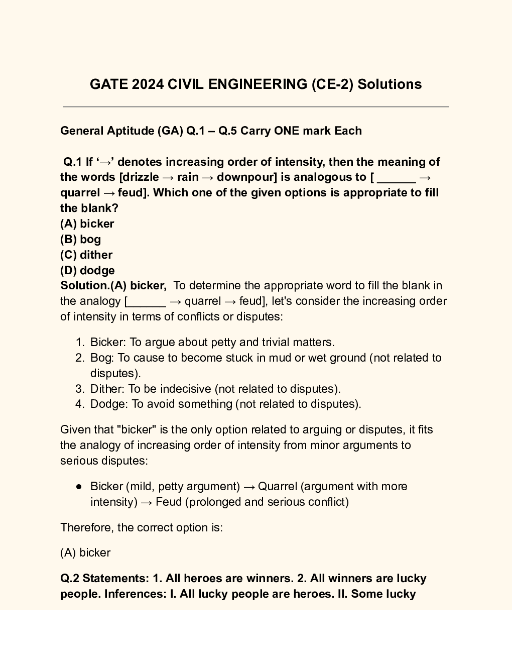 GATE Civil Engineering Set-2  Question Paper with Solution 2024 - Page 2