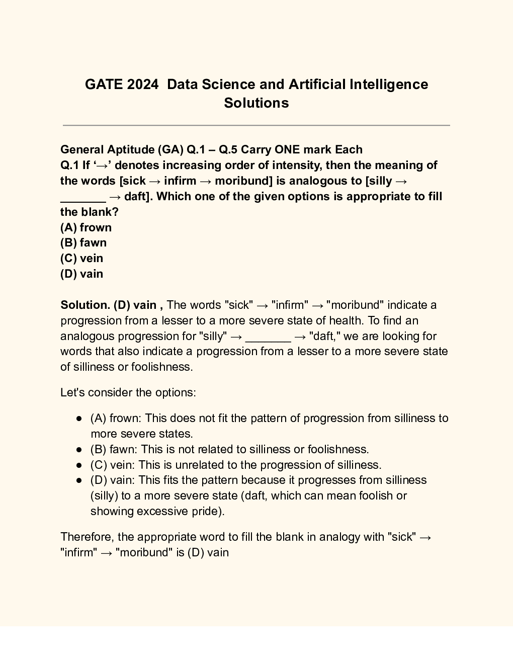GATE 2024 Data Science and Artificial Intelligence Solutions - Page 2