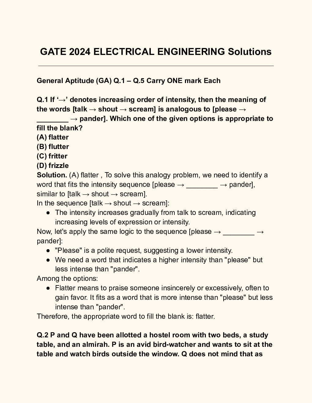 GATE 2024 ELECTRICAL ENGINEERING Question Paper Solutions - Page 2