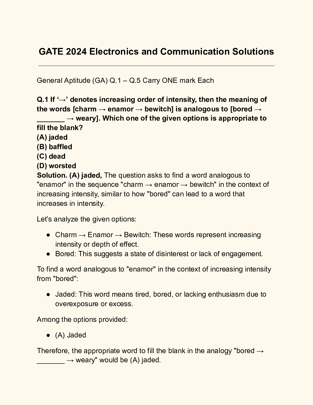 GATE 2024 Electronics and Communication Solutions - Page 2