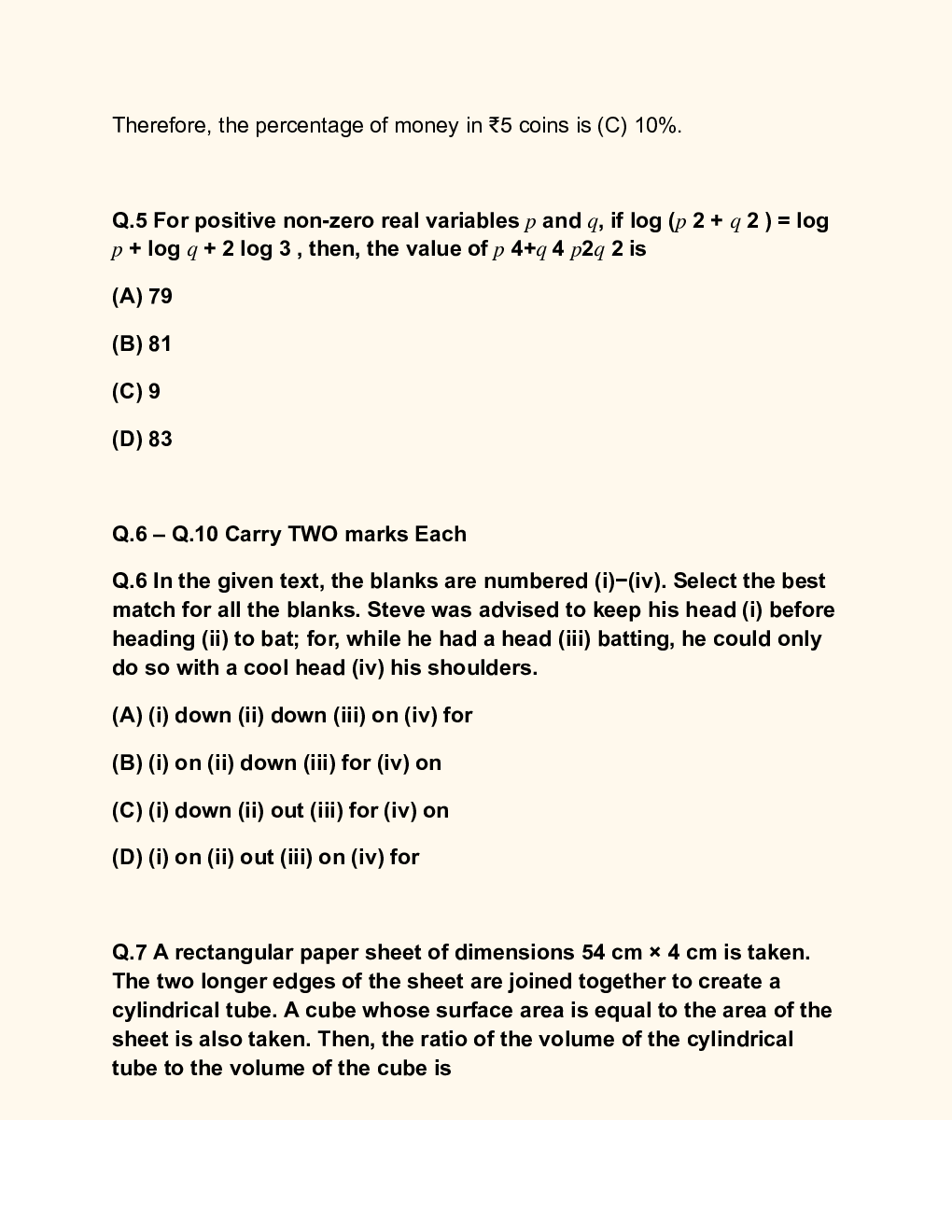 GATE 2024 Textile Engineering and Fibre Science TF Solutions - Page 5