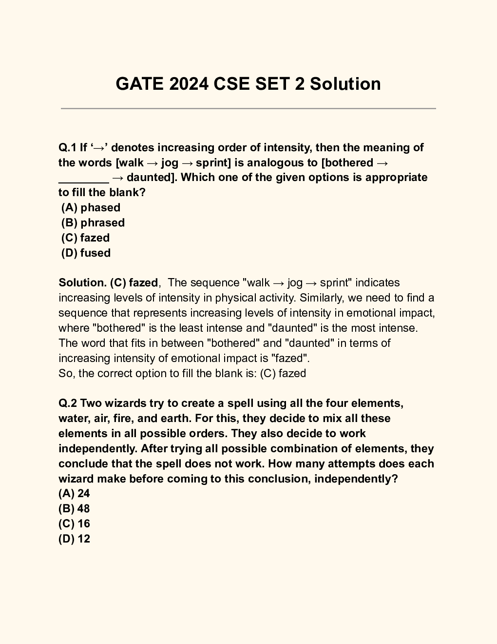 GATE CSE 2024 set 2 Solution - Page 2
