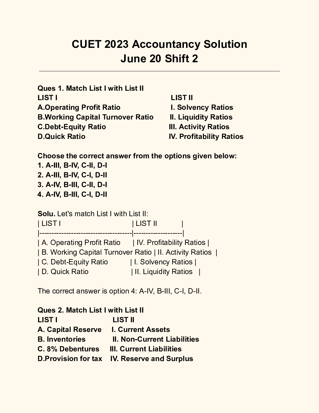 CUET 2023 Accountancy Solution - Page 2