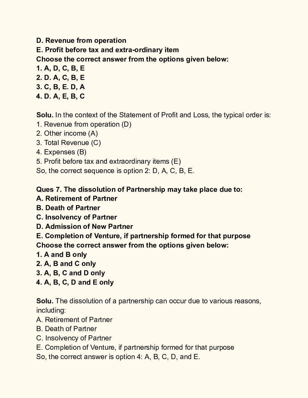 CUET 2023 Accountancy Solution - Page 5