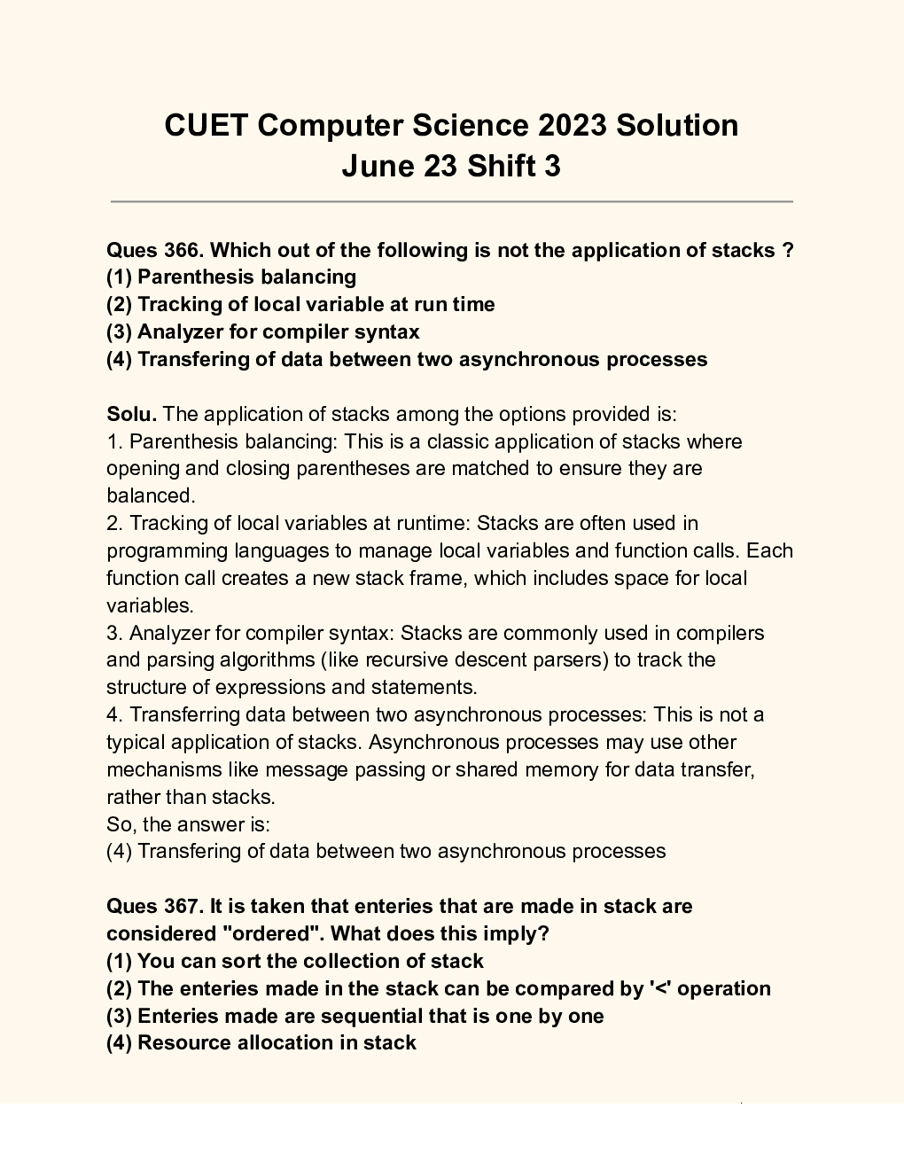 CUET Business Studies  Solution  2023 - Page 2