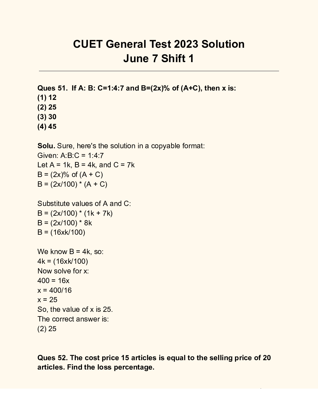 CUET Economics  Solution  2023 - Page 2