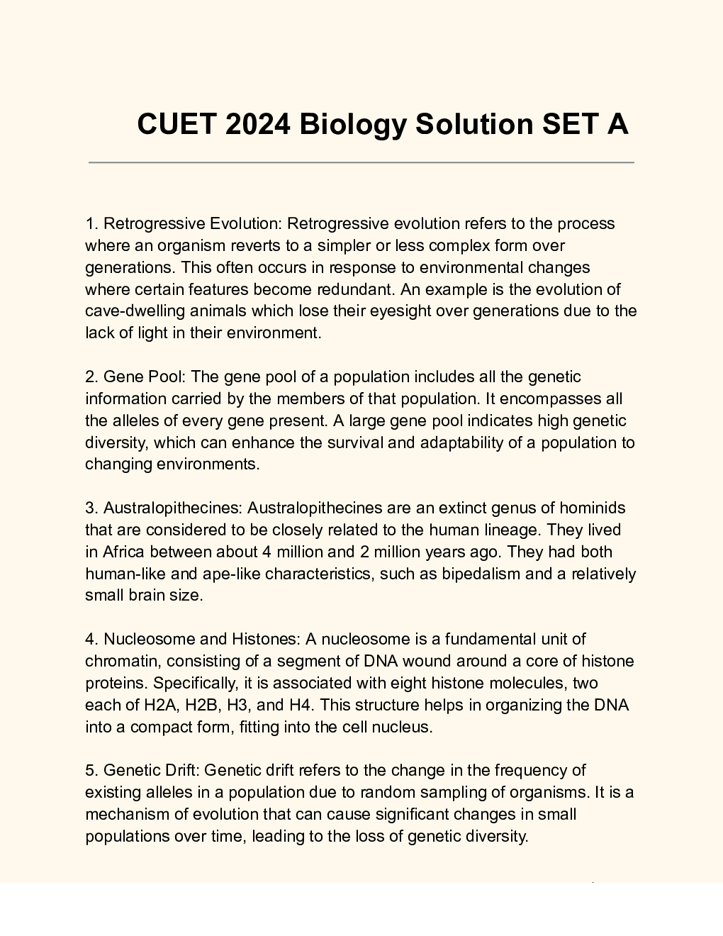 CUET 2024 Biology Solution SET A - Page 2
