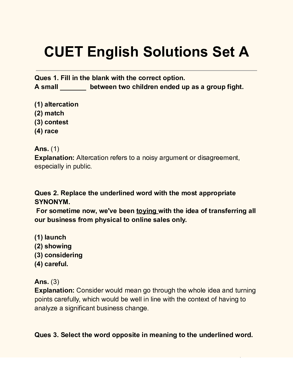 CUET English Solution Set A - Page 2