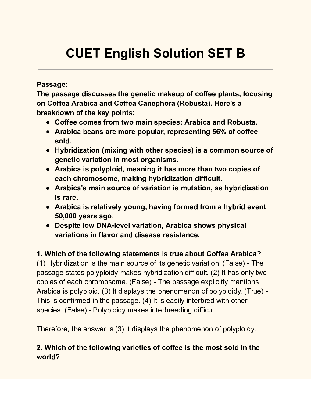 CUET English Solution SET B - Page 2