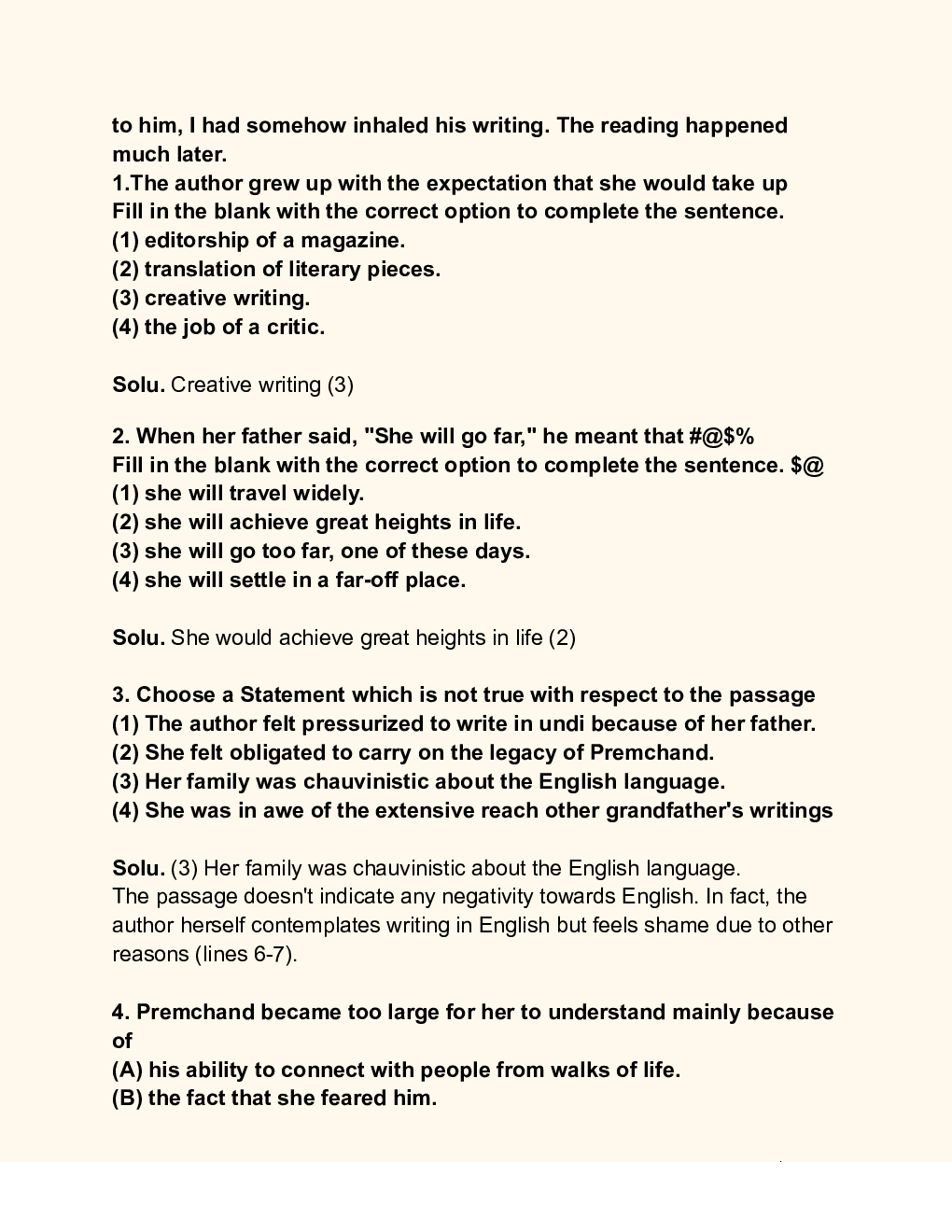CUET English Solution SET C - Page 3
