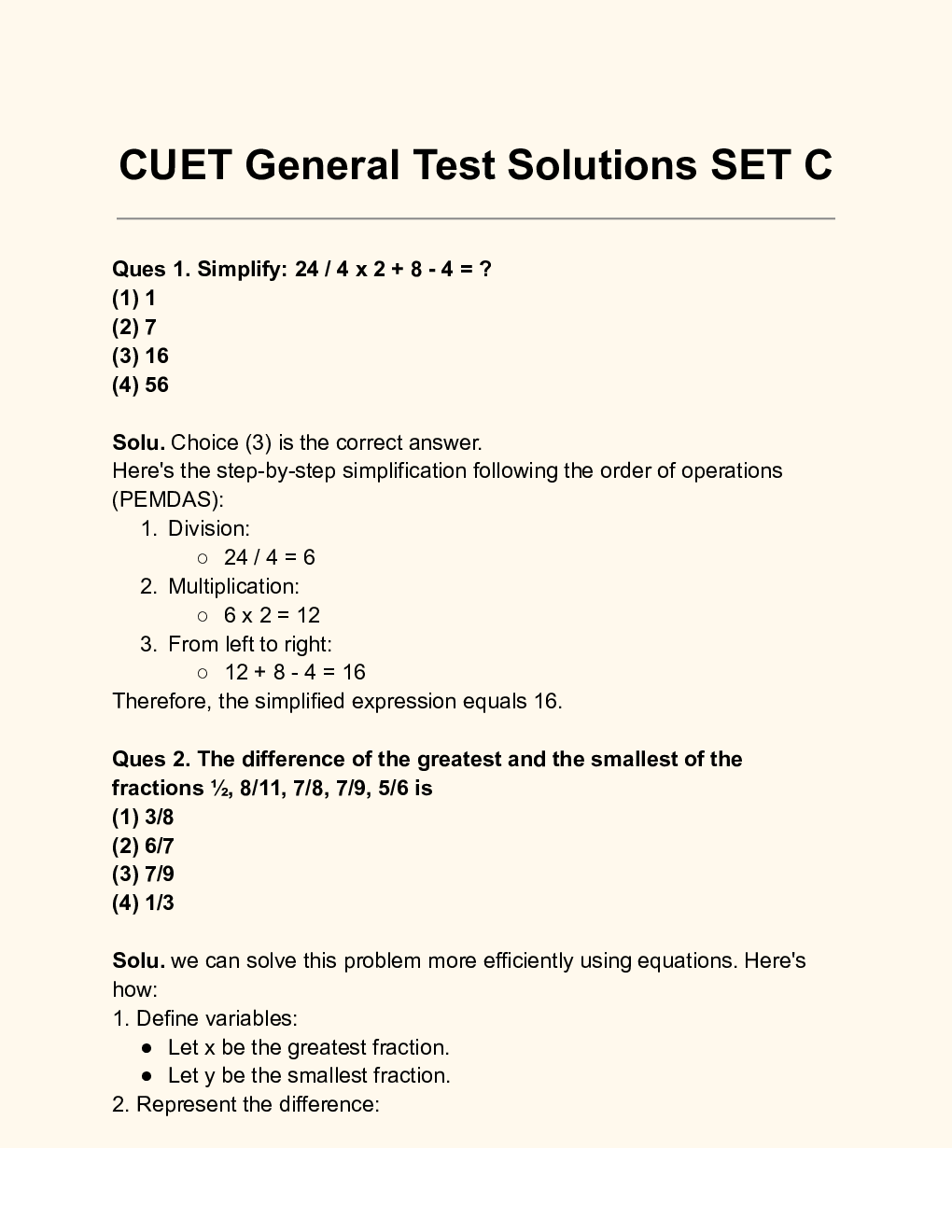 CUET General Test Solutions SET C - Page 2