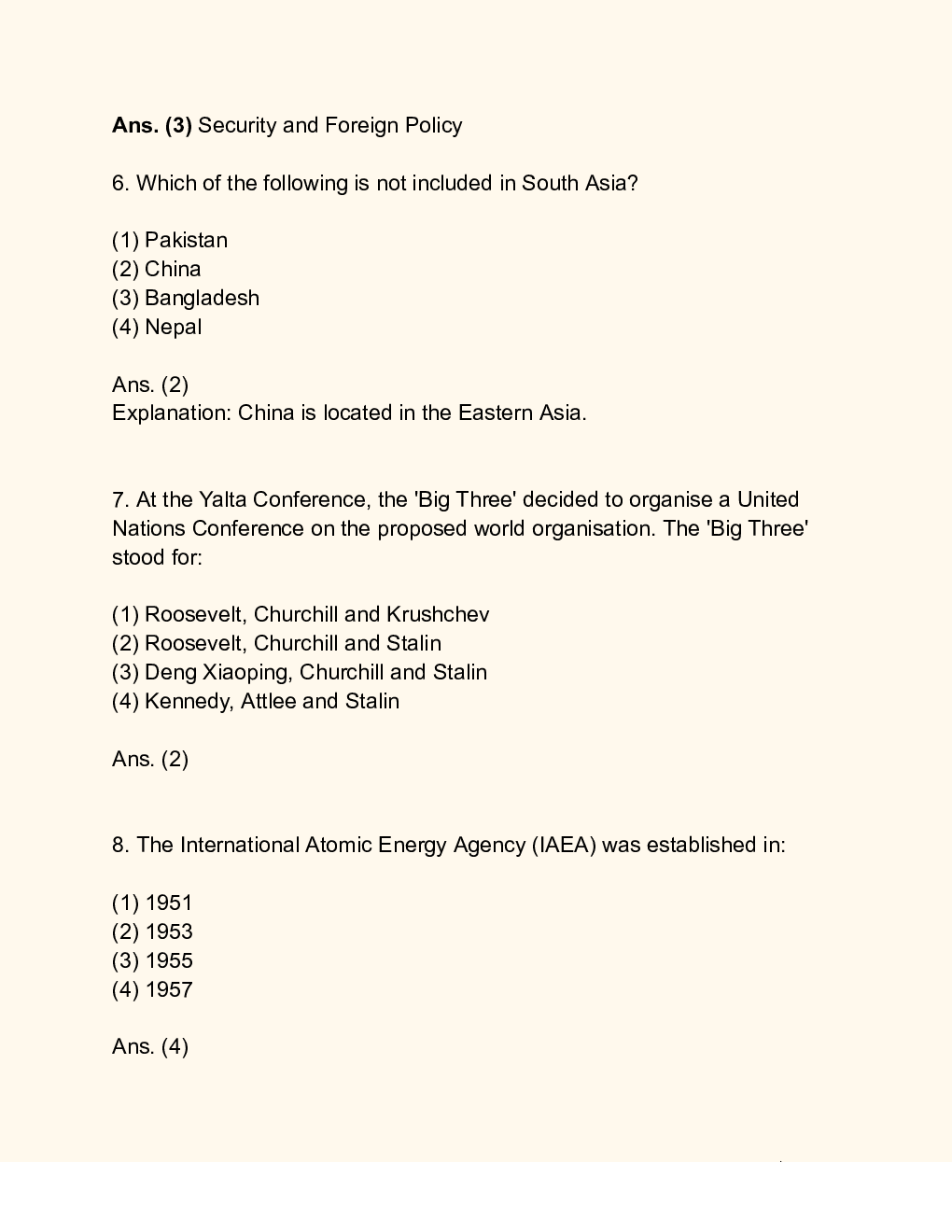 CUET Political Science Solution Set B - Page 4