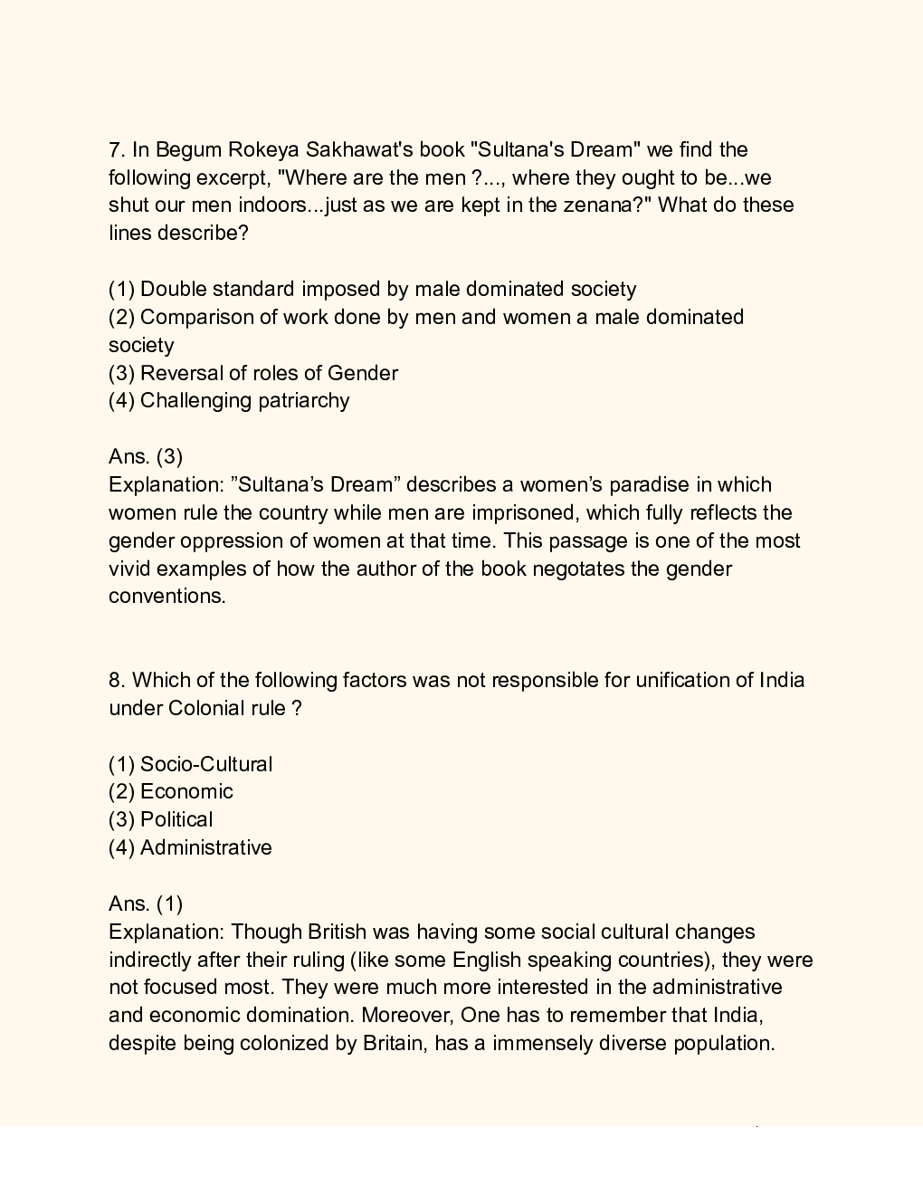 CUET Sociology Solution SET C - Page 5