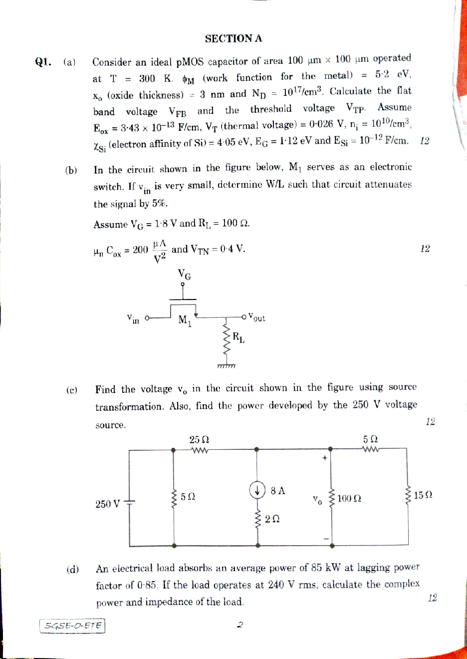 IES MAINS 2023  EC Paper-I  - Page 2