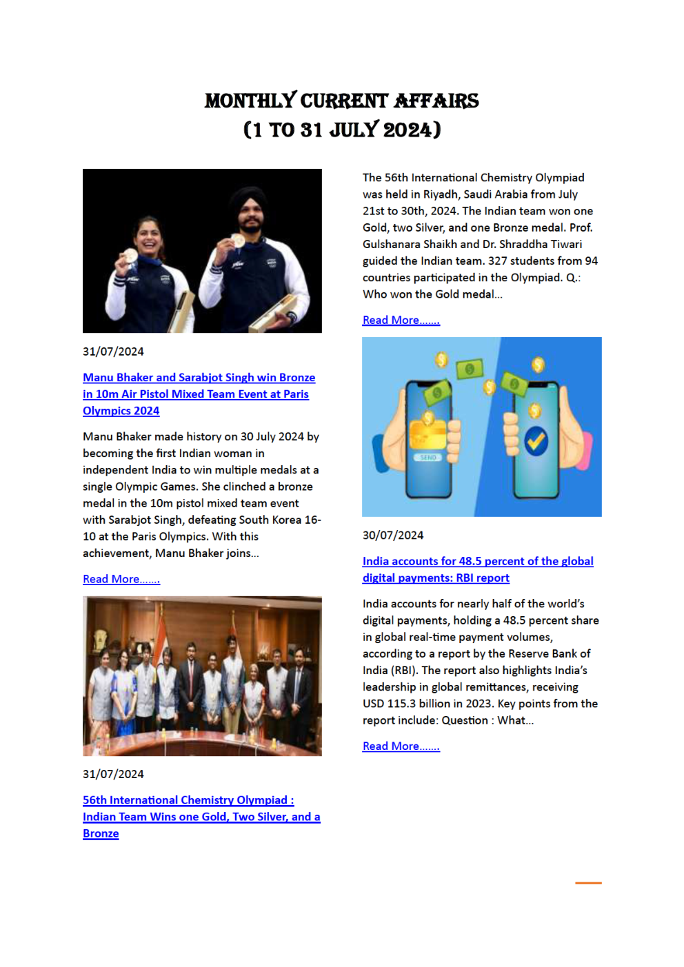 Current Affairs August 2024 In English - Page 2