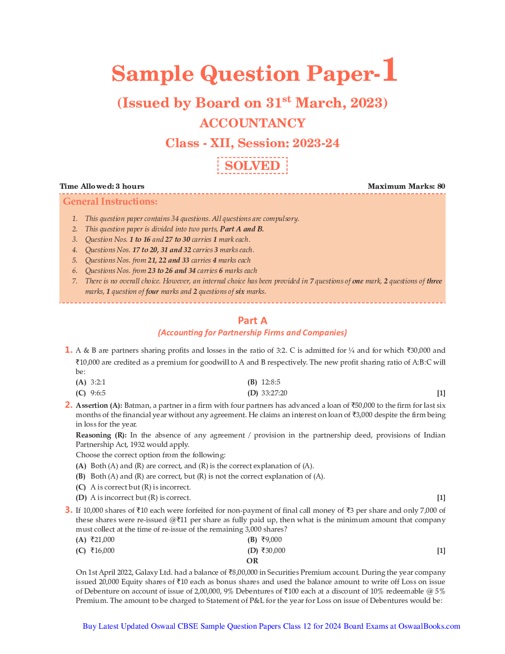 Class-12th 2024 Sample Papers Accountancy - Page 2