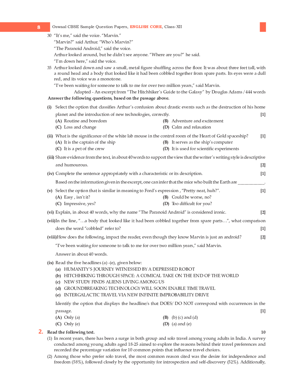 Class-12th 2024 Sample Papers English - Page 3