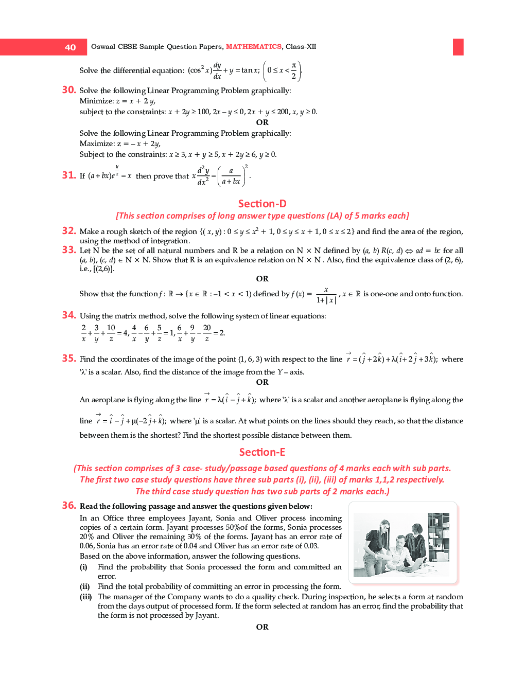 Class-12th 2024 Sample Papers Mathematics - Page 5