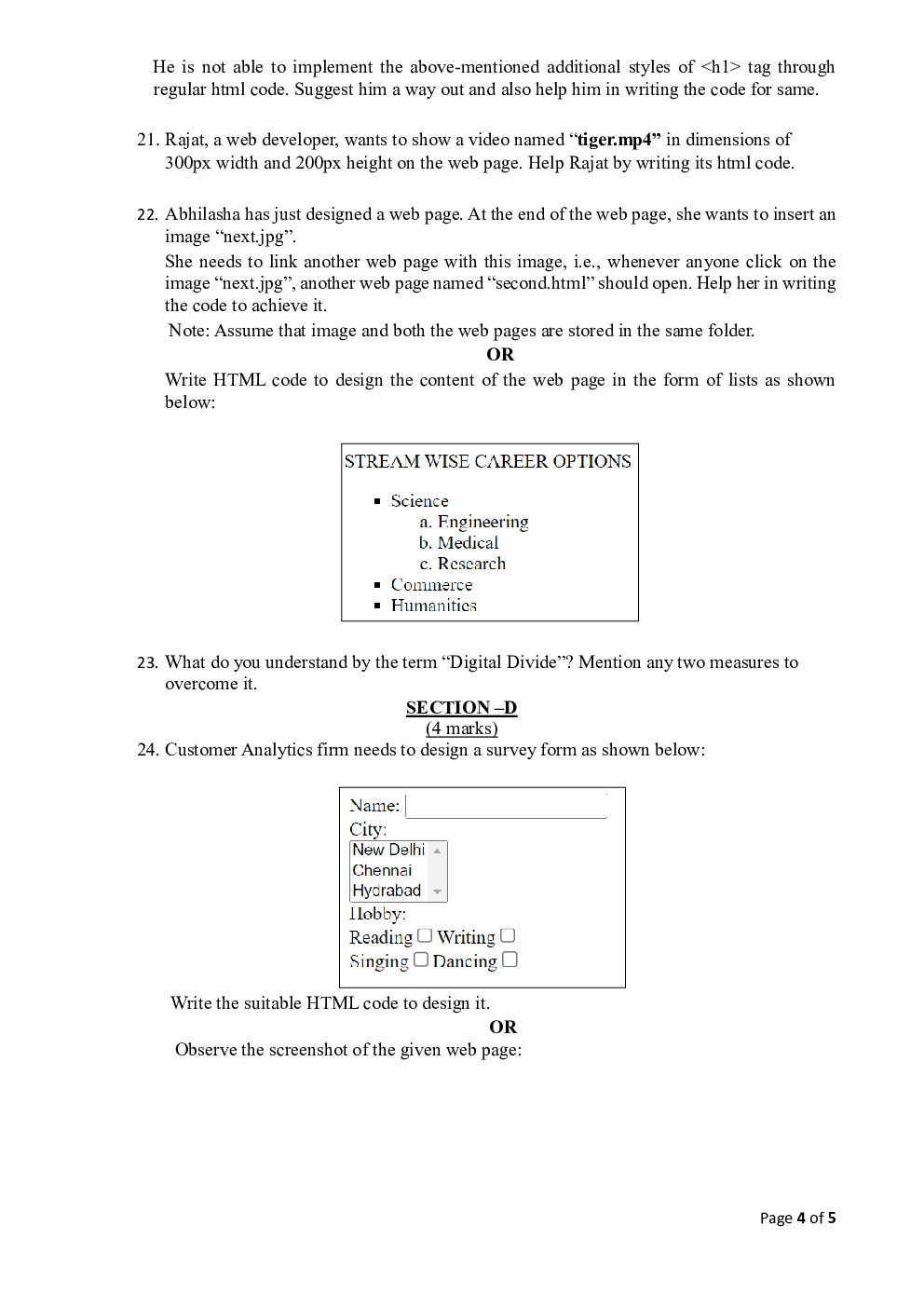 Class-10th 2024 Sample Papers ComputerApplication - Page 5