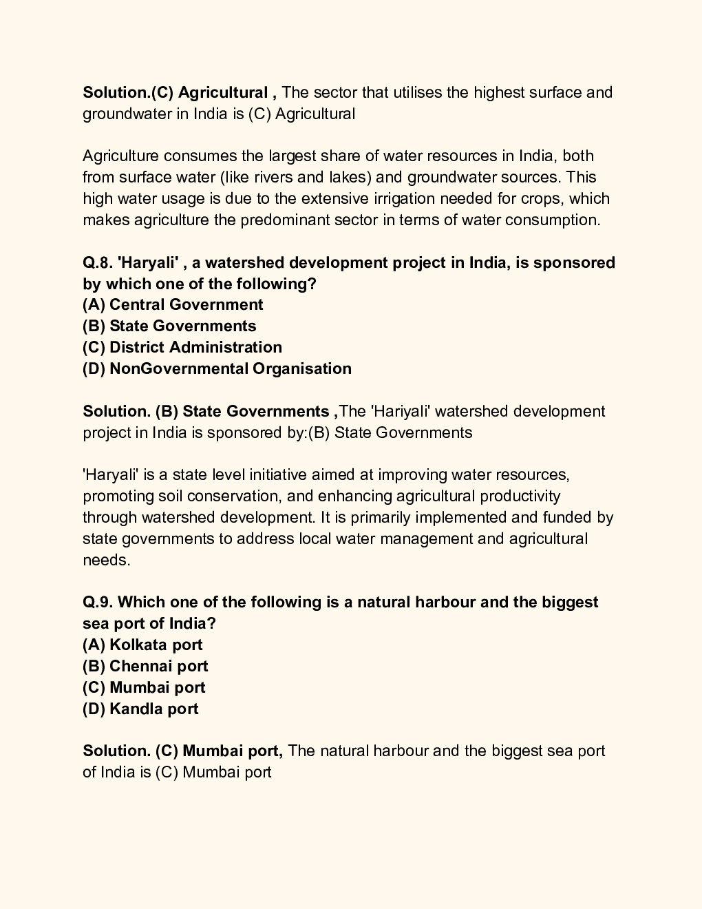 CBSE 12th 2024  Geography Question Paper With Solutions - Page 5