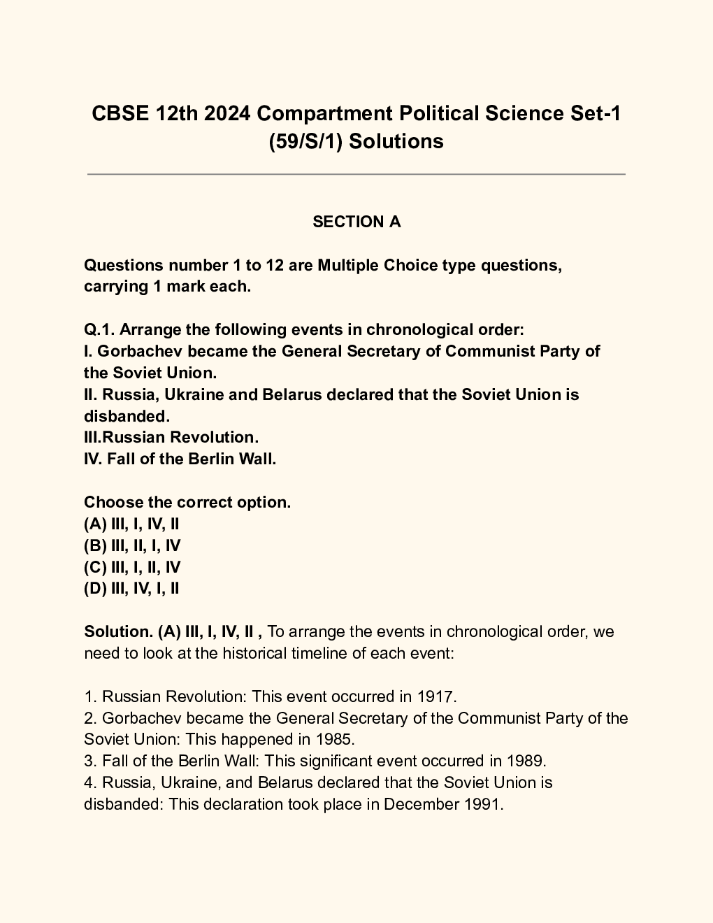 CBSE 12th 2024  Political Science Question Paper With Solutions - Page 2