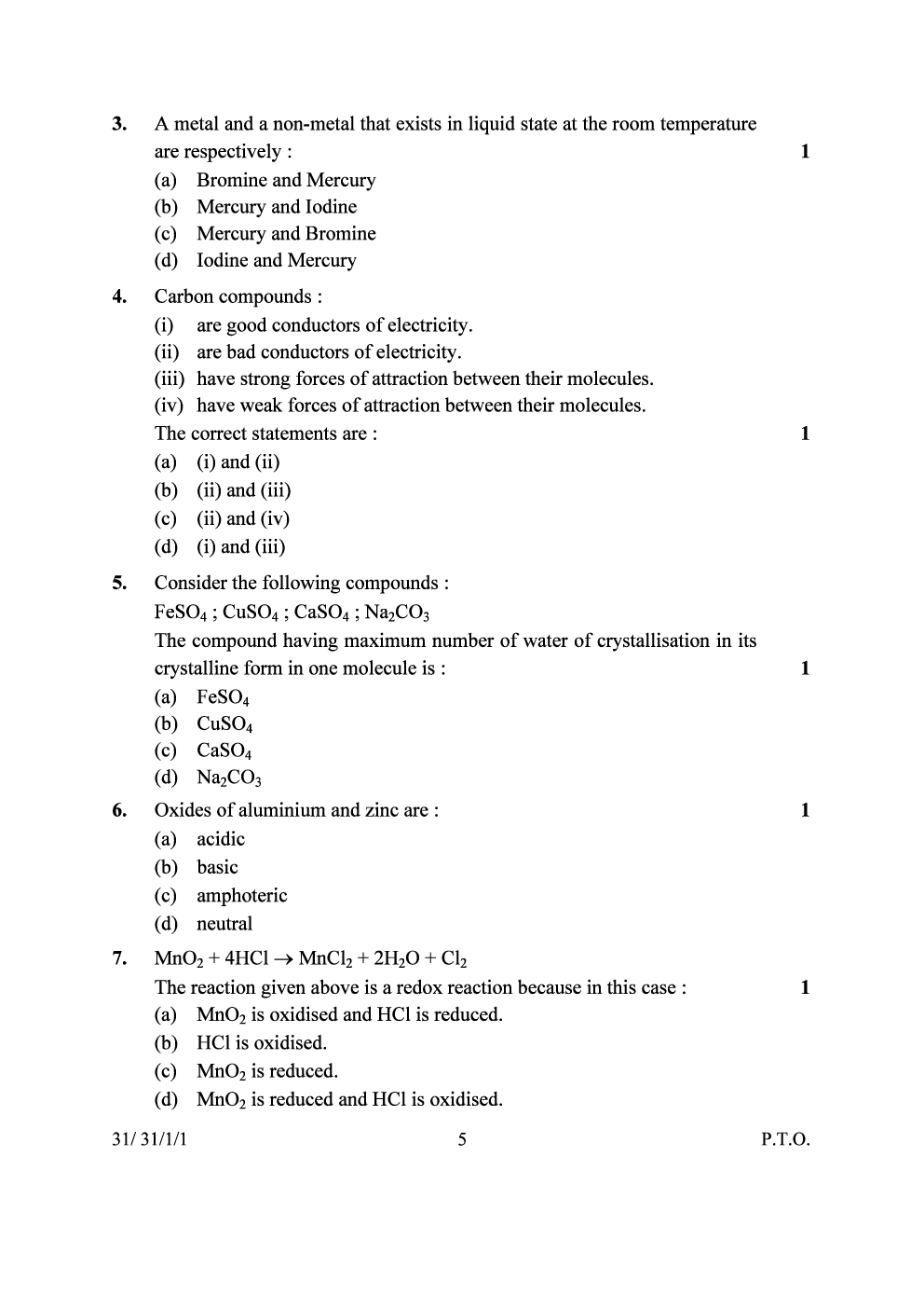 CBSE 10th 2024  Science Question Paper - Page 5