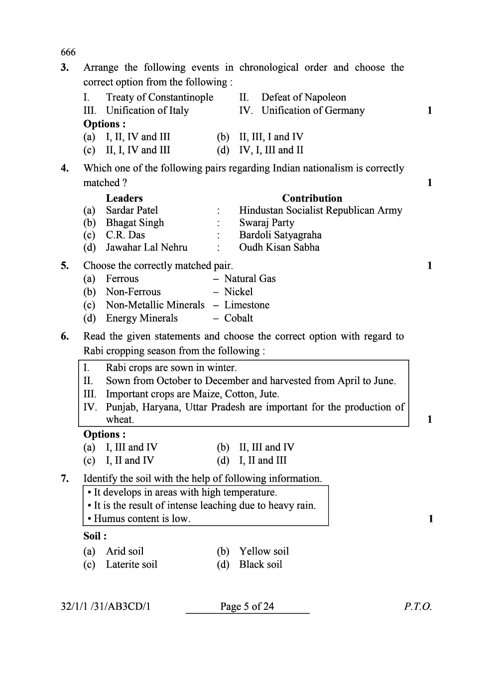 CBSE 10th 2024  Social Science Question Paper - Page 5