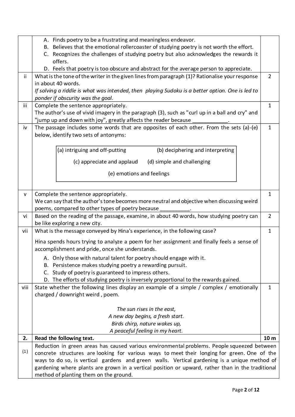 CBSE 10th 2024  English Question Paper - Page 3