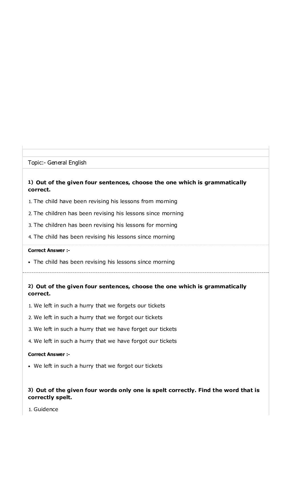 MP Forest Guard English MCQs-5 - Page 1