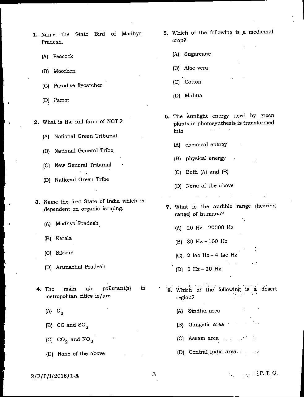 MPSC Pre 2018 Paper-1 - Page 3