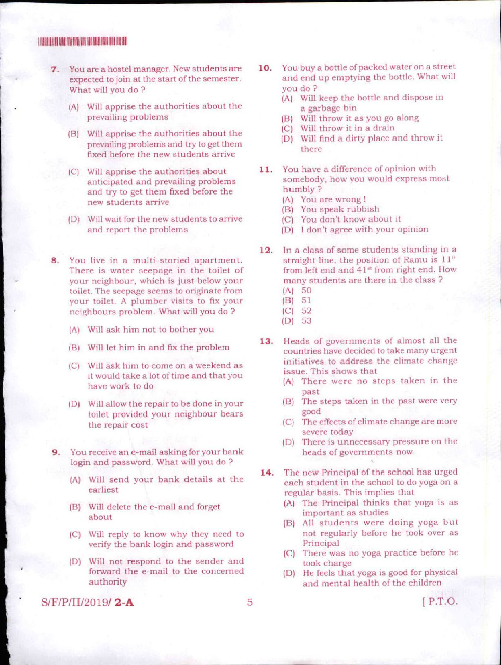 MPSC Pre 2019 Paper-2 - Page 5