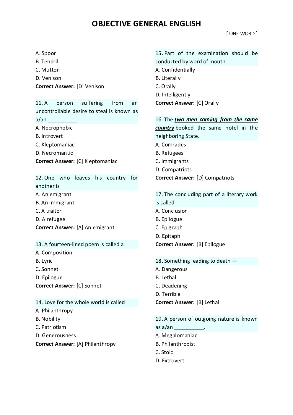 General English MCQS For All Competitive Exams - Page 3