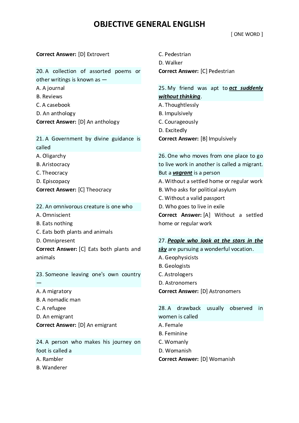 General English MCQS For All Competitive Exams - Page 4