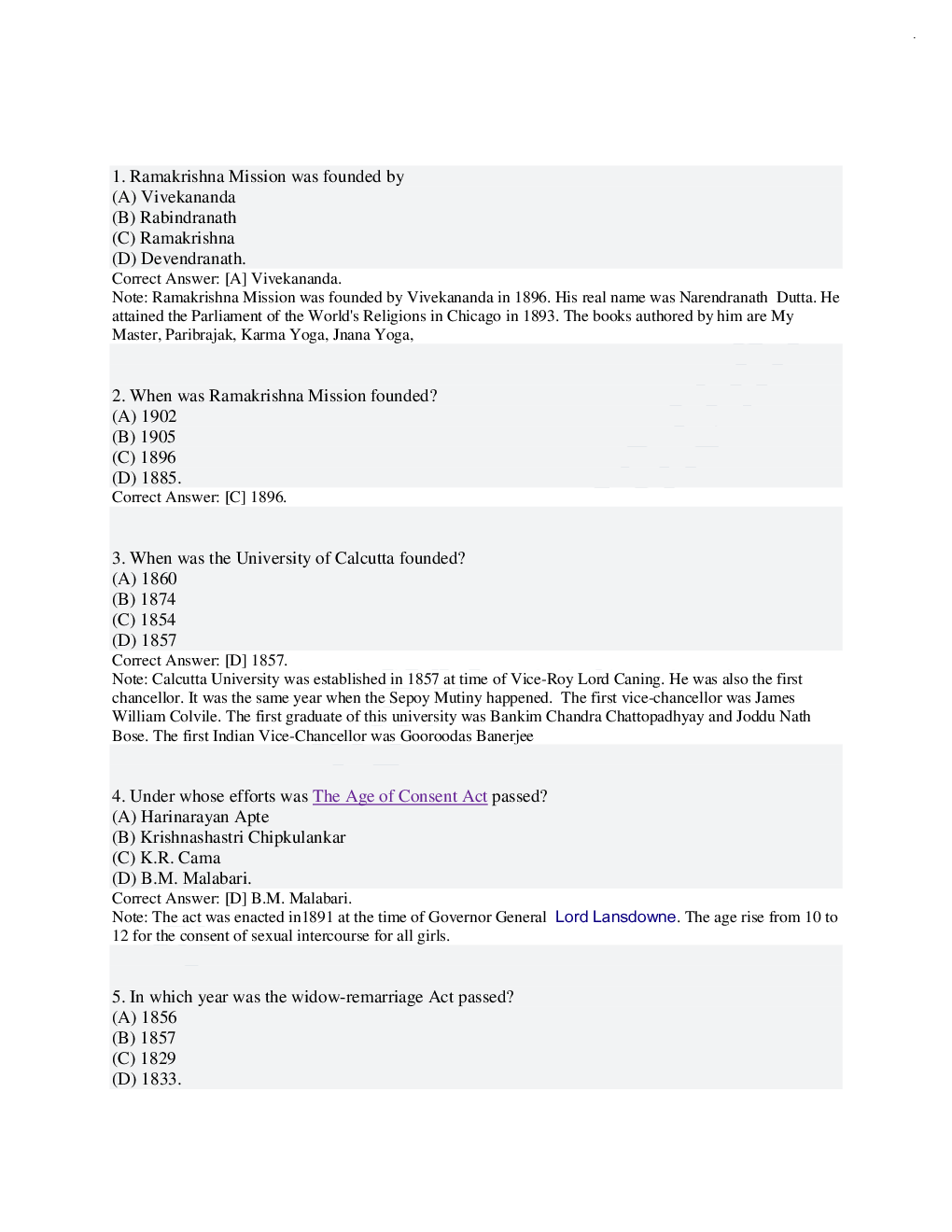 Indian History MCQS For All Competitive Exams - Page 2