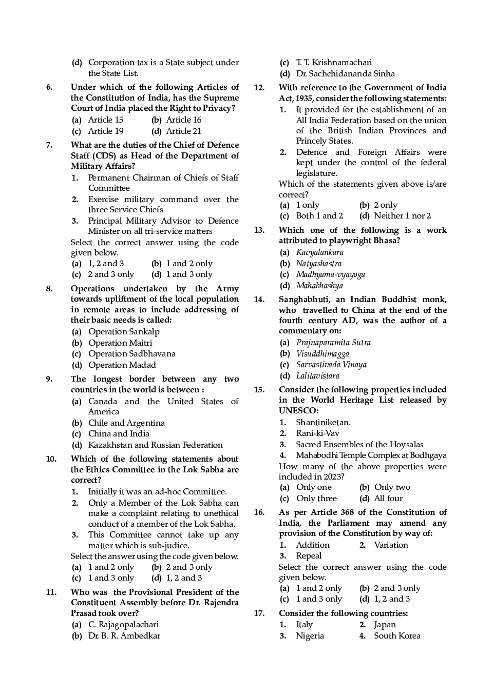 UPSC CSE GS (General Studies) Paper 1 And 2 2024 with Answer Key - Page 3