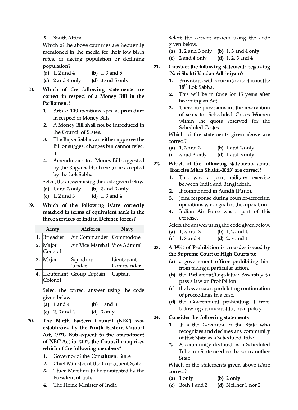 UPSC CSE GS (General Studies) Paper 1 And 2 2024 with Answer Key - Page 4