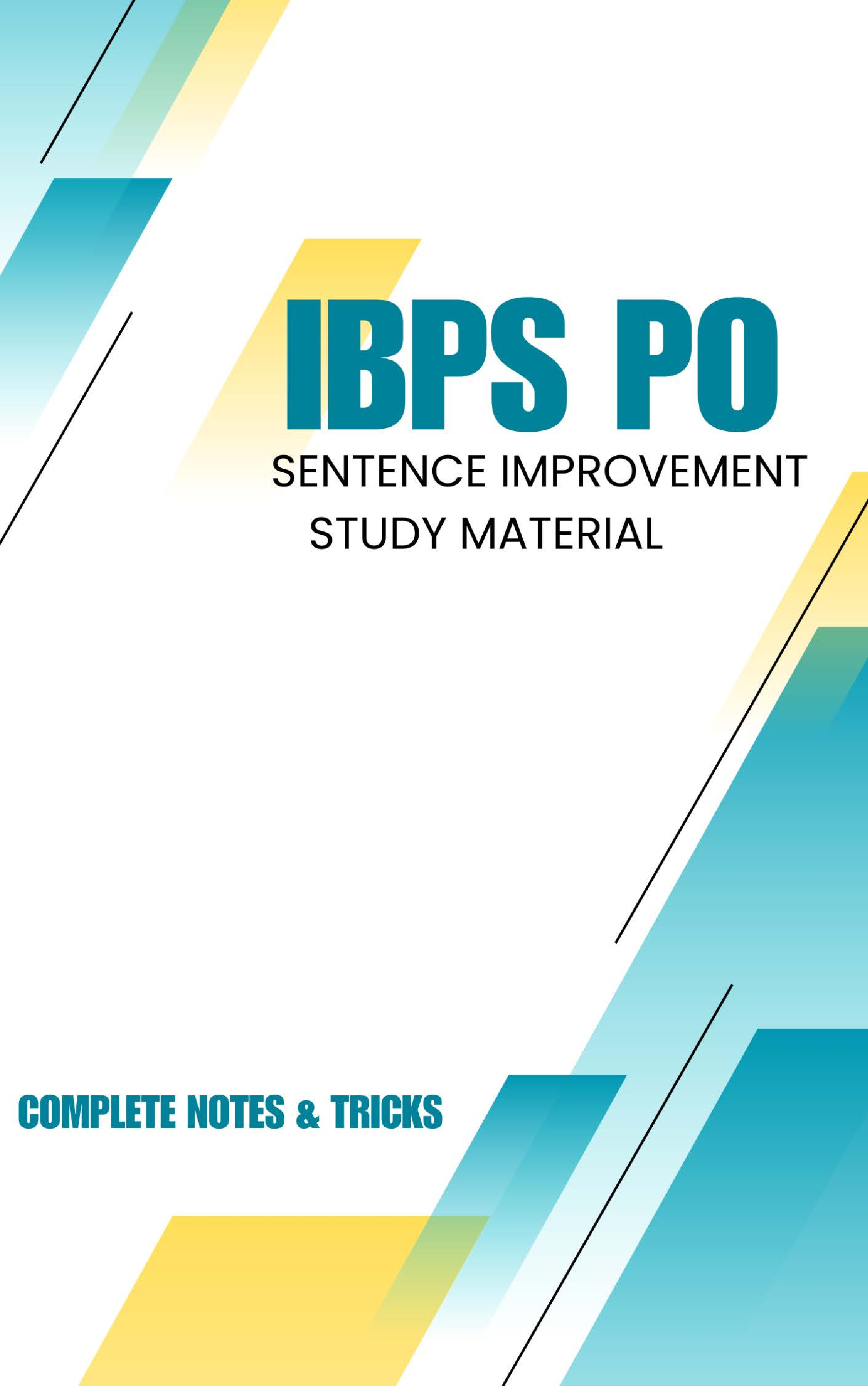 IBPS PO Sentence Improvement Complete Notes And Tricks - Page 1