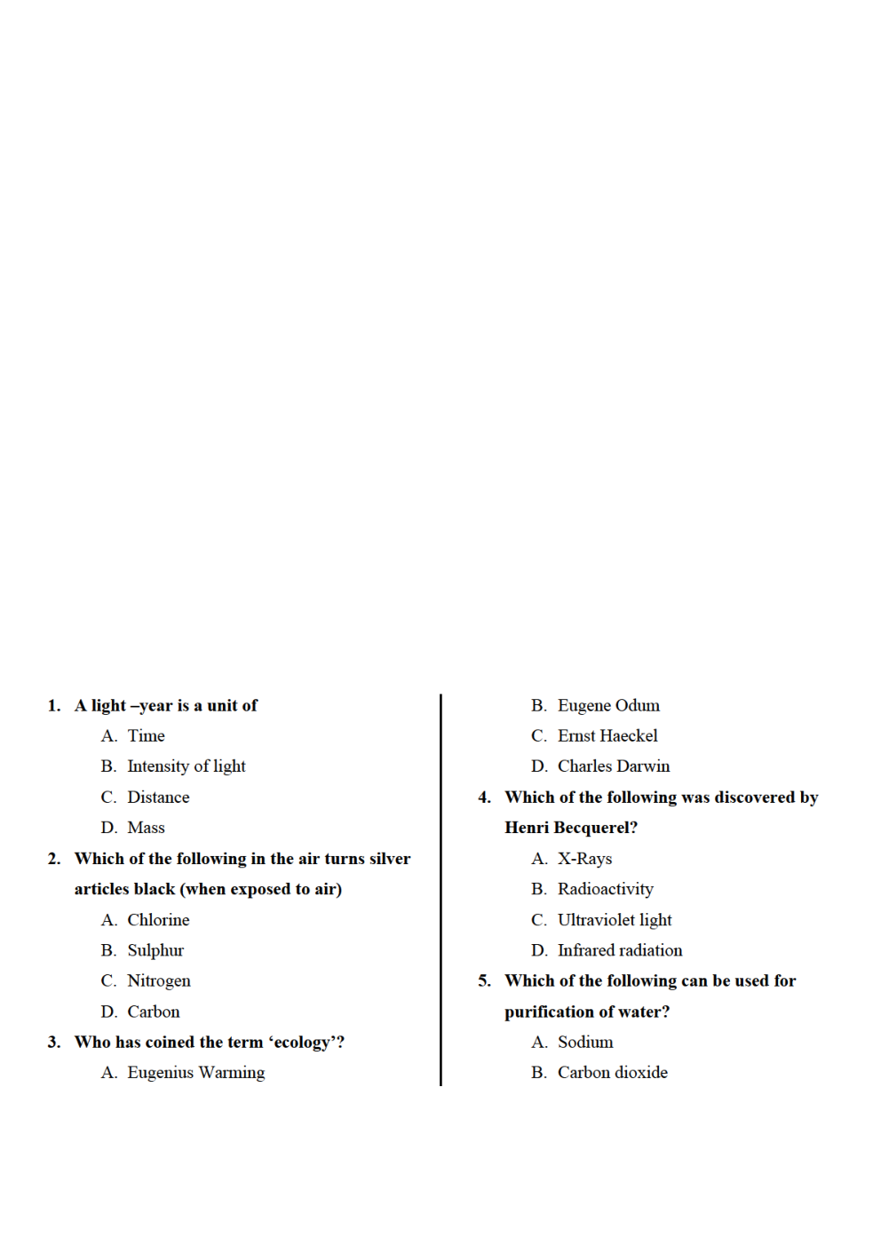 General Science Mastery Quiz For Railway Group D Exam - Page 2