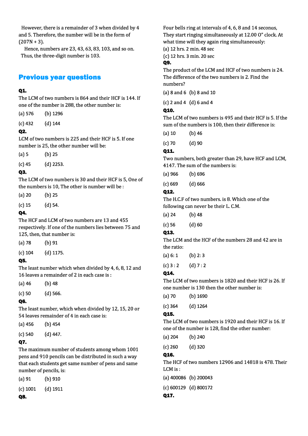 LCM And HCF Master Quiz For Railway Group D Exam - Page 4