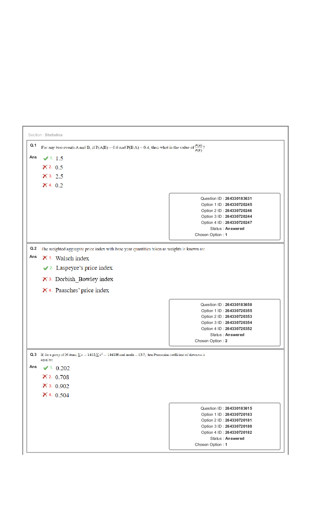 SSC CGL Statistics Question Paper with Answer Key 2023. - Page 2