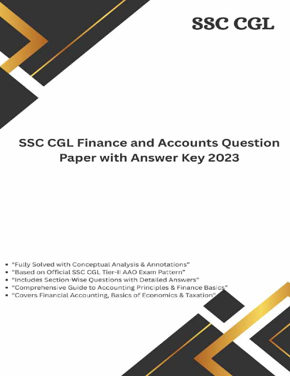 SSC CGL Finance and Accounts Question Paper with Answer Key 2023. - Page 1