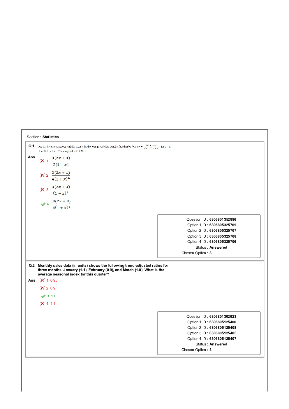 SSC CGL Statistics Question Paper with Answer Key 2024. - Page 2